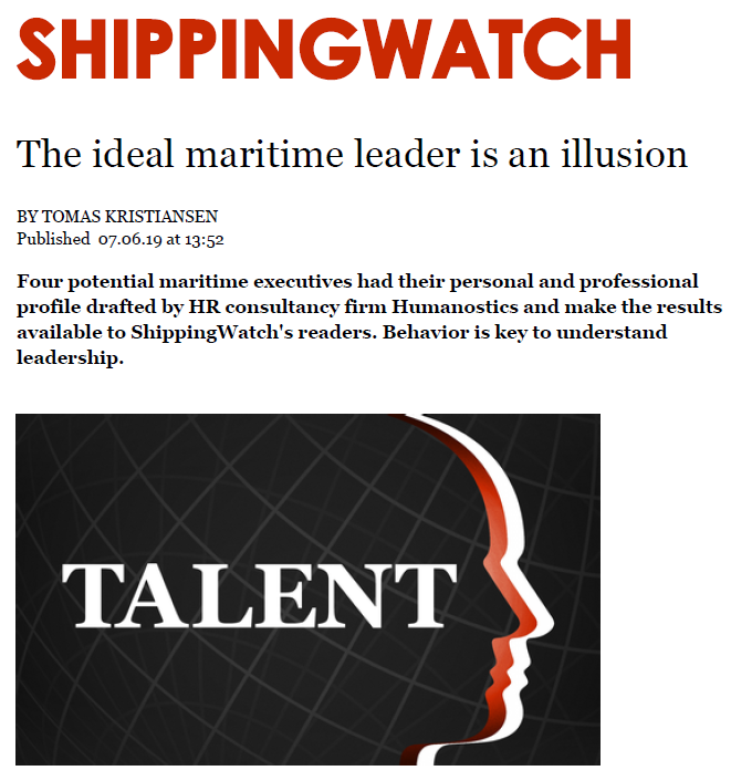 ShippingWatch article: The Ideal Maritime Leader is an Illusion